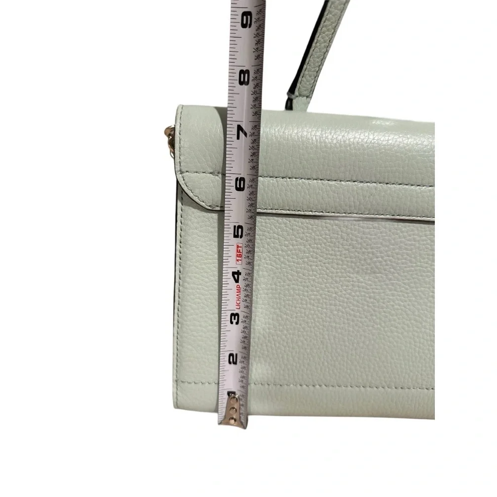 Kate Spade Valencia Faye Drive Crossbody Gold Chain Bag Pebbled Leather Mint NEW